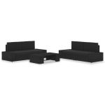 Set mobilier de grădină, 5 piese, negru, poliratan GartenMobel Dekor
