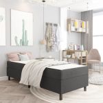 Pat continental, gri închis, 100x200 cm, material textil GartenMobel Dekor