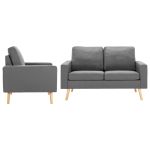 Set de canapele, 2 piese, gri deschis, material textil GartenMobel Dekor