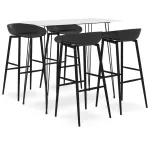 Set mobilier de bar, 5 piese, alb și negru GartenMobel Dekor