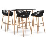 Set mobilier de bar, 5 piese, negru GartenMobel Dekor