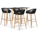 Set mobilier de bar, 5 piese, negru GartenMobel Dekor