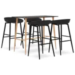 Set mobilier de bar, 5 piese, negru GartenMobel Dekor