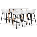 Set mobilier de bar, 7 piese, alb GartenMobel Dekor