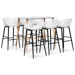 Set mobilier de bar, 7 piese, alb GartenMobel Dekor