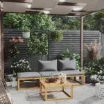 Set mobilier de grădină cu perne, 4 piese, lemn masiv de acacia GartenMobel Dekor