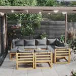 Set mobilier grădină cu perne, 10 piese, lemn masiv de acacia GartenMobel Dekor