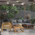 Set mobilier grădină cu perne, 6 piese, lemn masiv acacia GartenMobel Dekor