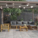 Set mobilier grădină cu perne, 7 piese, lemn masiv de acacia GartenMobel Dekor