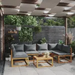 Set mobilier grădină cu perne, 7 piese, lemn masiv de acacia GartenMobel Dekor