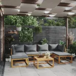 Set mobilier grădină cu perne, 7 piese, lemn masiv de acacia GartenMobel Dekor