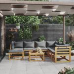 Set mobilier grădină cu perne, 8 piese, lemn masiv acacia GartenMobel Dekor