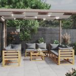 Set mobilier grădină cu perne, 9 piese, lemn masiv acacia	 GartenMobel Dekor