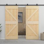 Ușă glisantă cu set feronerie, 90 x 210 cm, lemn masiv de pin GartenMobel Dekor