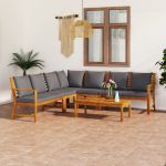 Set mobilier grădină cu perne, 6 piese, lemn masiv acacia GartenMobel Dekor