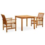 Set mobilier de grădină cu perne, 3 piese, lemn masiv acacia GartenMobel Dekor