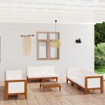 Set mobilier grădină cu perne, 9 piese, lemn masiv de acacia GartenMobel Dekor