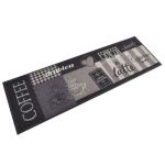 Covor de bucătărie lavabil Coffee, negru, 60x180 cm, catifea GartenMobel Dekor