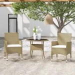 Set mobilier de grădină, 3 piese, bej, poliratan GartenMobel Dekor