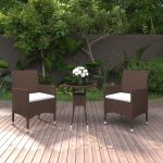 Set mobilier de grădină, 3 piese, maro, poliratan GartenMobel Dekor