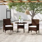 Set mobilier de grădină, 3 piese, maro, poliratan GartenMobel Dekor