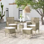 Set mobilier de grădină, 5 piese, bej, poliratan GartenMobel Dekor