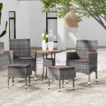 Set mobilier de grădină, 5 piese, gri, poliratan GartenMobel Dekor
