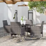 Set mobilier de grădină, 5 piese, gri, poliratan GartenMobel Dekor