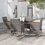 Set mobilier de grădină, 5 piese, gri, poliratan GartenMobel Dekor