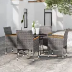 Set mobilier de grădină, 5 piese, gri, poliratan GartenMobel Dekor