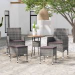 Set mobilier de grădină, 5 piese, gri, poliratan GartenMobel Dekor