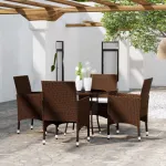Set mobilier de grădină, 5 piese, maro, poliratan GartenMobel Dekor