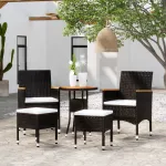 Set mobilier de grădină, 5 piese, negru, poliratan GartenMobel Dekor