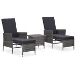 Set mobilier de grădină cu perne, 3 piese, gri, poliratan GartenMobel Dekor
