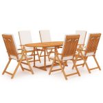 Set mobilier de grădină cu perne, 7 piese, lemn masiv de tec GartenMobel Dekor