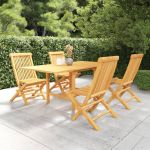 Set mobilier grădină, 5 piese, lemn masiv de tec GartenMobel Dekor