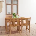 Set mobilier grădină, 5 piese, lemn masiv de tec GartenMobel Dekor