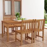 Set mobilier grădină, 5 piese, lemn masiv de tec GartenMobel Dekor