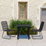 Set mobilier de exterior, 3 piese, poliratan și sticlă GartenMobel Dekor