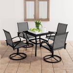 Set mobilier de grădină, 5 piese, textilenă și oțel GartenMobel Dekor