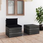 Set mobilier grădină din paleți, 2 piese, cu perne, lemn de pin GartenMobel Dekor