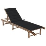 Șezlong de grădină cu pernă, bambus GartenMobel Dekor