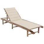 Șezlong de grădină cu pernă, bambus GartenMobel Dekor