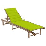 Șezlong de grădină cu pernă, bambus GartenMobel Dekor