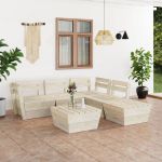 Set mobilier grădină din paleți, 6 piese, lemn de molid tratat GartenMobel Dekor