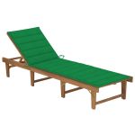 Șezlong pliant cu pernă, lemn masiv de acacia GartenMobel Dekor
