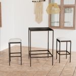 Set mobilier bar de grădină, cu perne, 3 piese, maro, poliratan GartenMobel Dekor