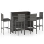 Set mobilier de bar de grădină cu perne, 5 piese, gri GartenMobel Dekor