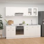 Set dulapuri de bucătărie, 8 piese, alb, PAL GartenMobel Dekor