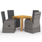 Set mobilier de grădină, 5 piese, gri GartenMobel Dekor
